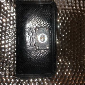 Marc Jacobs black gator skin wallet